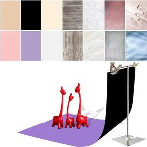 7PCS 14Patterns Double-Sided Photography Background Paper with Stand, Waterproof